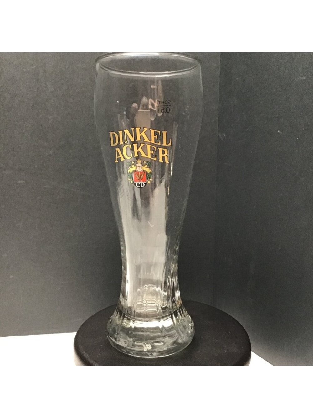 Dinkel Acker Pilsner Glass 9” Tall 0.5 Liter German Beer Barware by Sahm